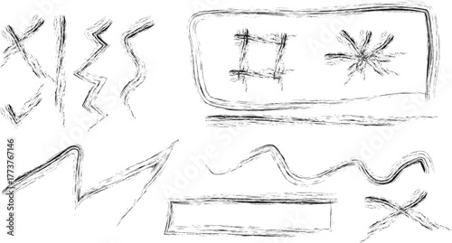 set of hand drawn sketch of arrows