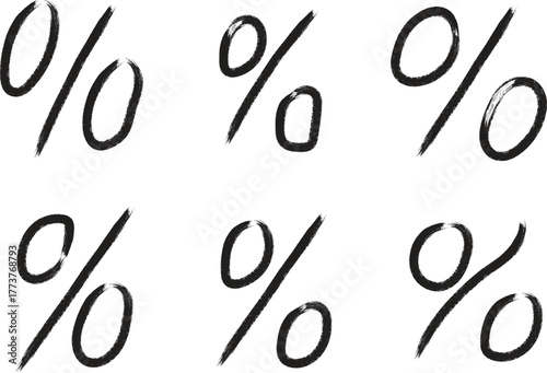 Hand-Drawn Percentage Symbol  Percent Doodle Clipart for Discounts, Tax, and Design