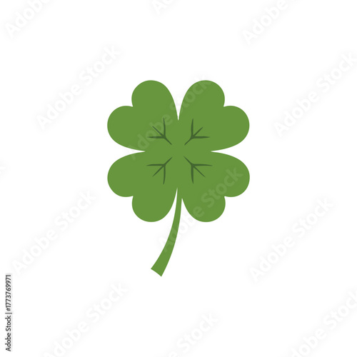 A simple green four-leaf clover illustration, a classic symbol of good luck and fortune.