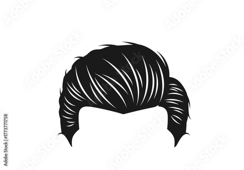 Black hair with defined strands styled neatly