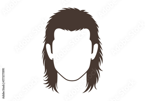 Brown mullet silhouette with a white face outline