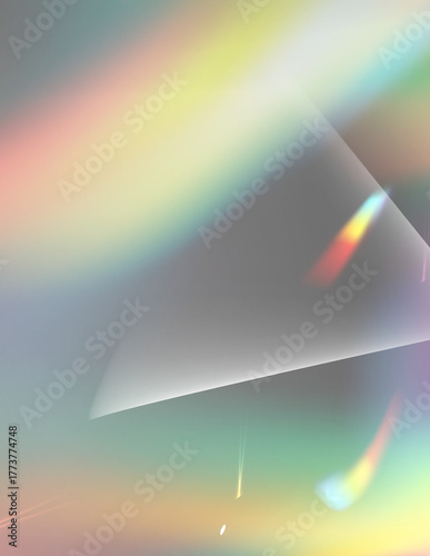 PNG Crystal Prism Light Effect Sparkle Glare Reflection Overlay. Glass Banner Optical Rainbow Lights, Chromatic Streak Rainbow Effect, Falling Confetti