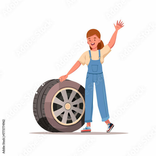 Person changing a tire – Car repair, mechanic, maintenance, roadside help