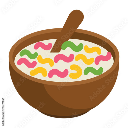 Cha cha porridge dessert with coconut milk and colorful beans