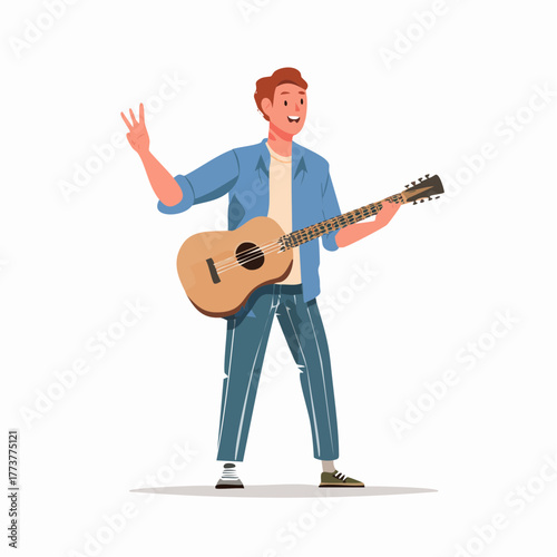 Person playing guitar – Music, instrument, performance, creativity