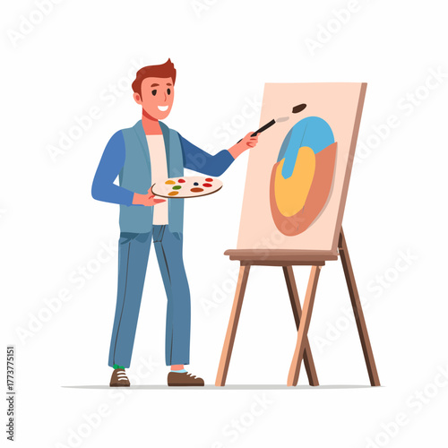 Person painting on canvas – Art, creativity, hobby, expression