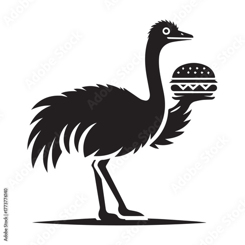Emu Holding Burger: A Delicious Food Illustration.