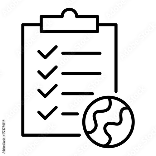 Climate Action Plan Icon. Vector Line Icon