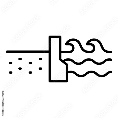 Coastal Protection Icon. Vector Line Icon