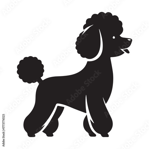 Elegant Poodle Silhouette: A Graceful Canine Portrait.