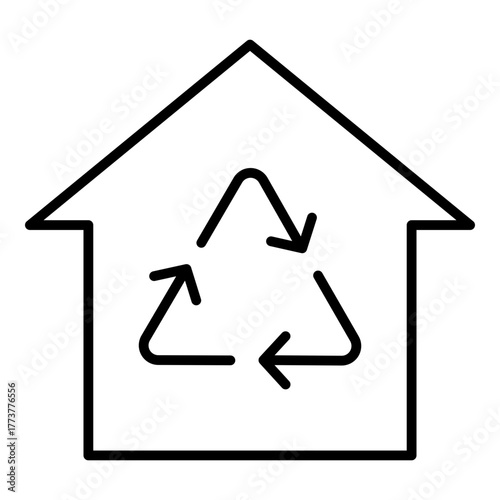 Sustainable Rebuilding Icon. Vector Line Icon