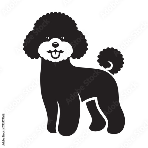 Elegant Black Poodle Silhouette: Graceful Canine Portrait.