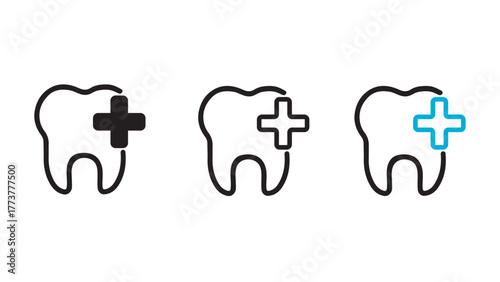 Healthy tooth line icon, outline vector sign, linear style pictogram isolated on white. Symbol, logo illustration.