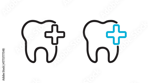 Healthy tooth line icon, outline vector sign, linear style pictogram isolated on white. Symbol, logo illustration.