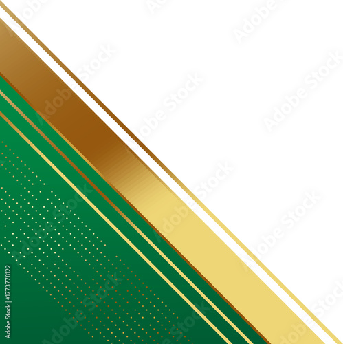Green and Gold Luxury Corner Border Illustration