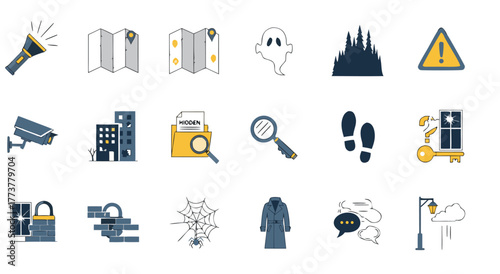 Uncover secrets with these captivating detective and mystery icons.