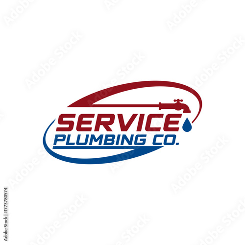 Plumbing Service Logo Template, Water Service Logo