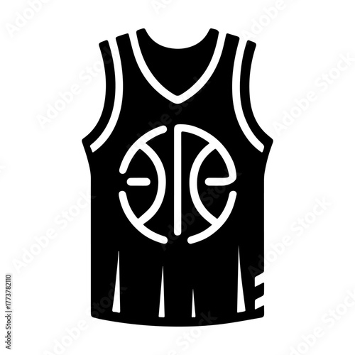 Basketball Jersey Icon: Sportswear Symbol for Team Uniforms.