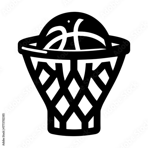 Basketball in the Net: A Sports Icon.