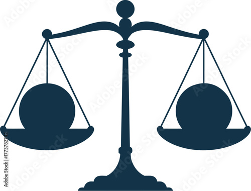A graphic representation of justice scales symbolizing fairness and balance.
