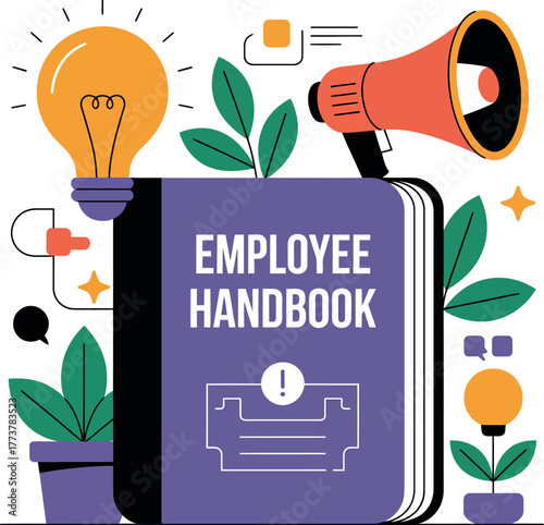 Employee handbook serves as a guide for workplace policies and company culture.