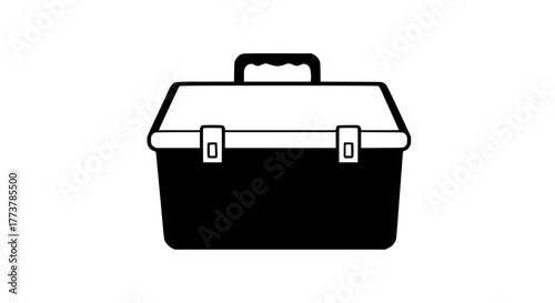 Box with grip black white icon 