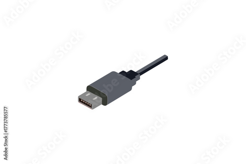 usb cable on white background