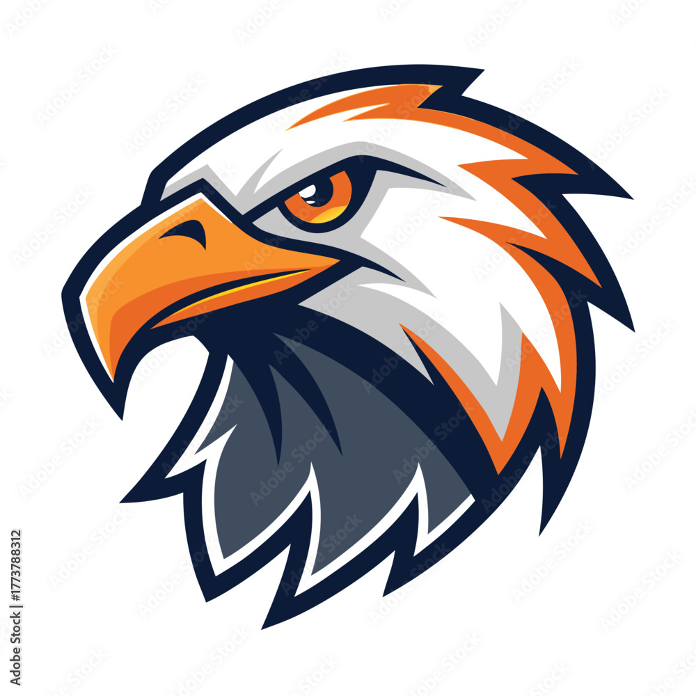 Fototapeta premium Modern Aggressive Eagle Head Logo Mascot Vector Graphic Illustration