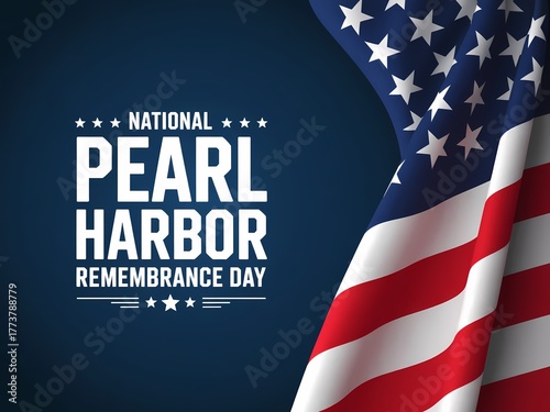 National pearl harbor remembrance day honoring sacrifice with american flag and stars
