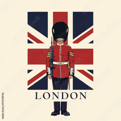 British royal guard, Union Jack motifs