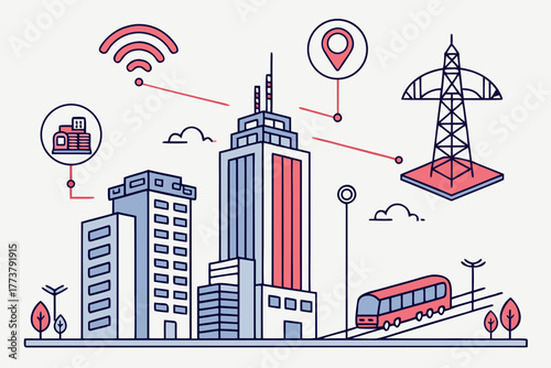 Smart City & Tech Infrastructure Icons