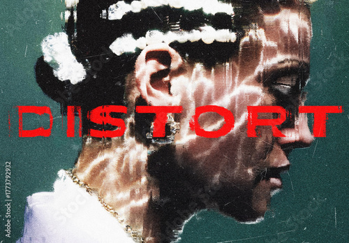 Distort Photo Effect Mockup