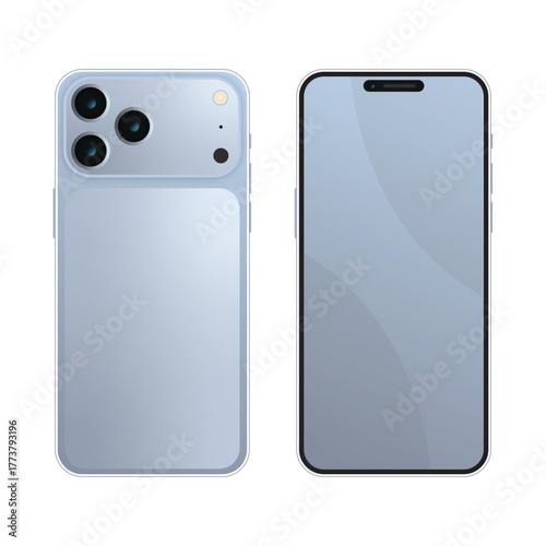 Apple new iPhone 17 pro max cosmic orange blank screen mockup vector illustration for advertising, Smartphone mockup. Isolated on white background. Vector illustration.