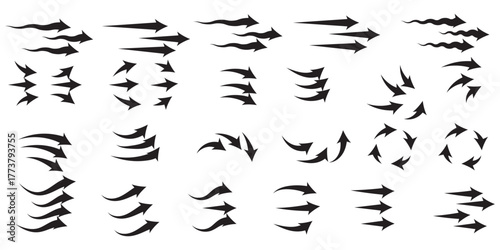 Airflow icon set featuring circular arrows, heat waves and wind streams. Transparent red symbols for ventilation, AC, purifier or climate control vector illustration. Clean and modern design