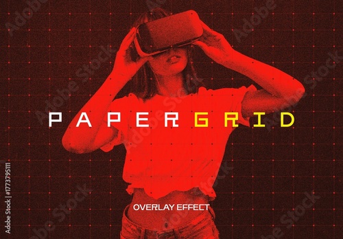 Paper Grid Photo Effect Mockup