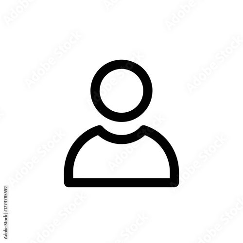 Simple Outline Icon of a Person Silhouette.