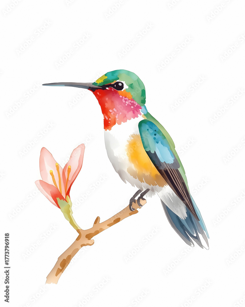 Fototapeta premium Colorful Hummingbird in Flight