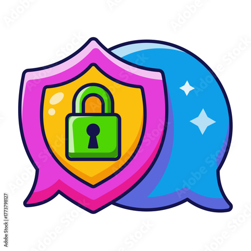 A flat style icon representing secure chat