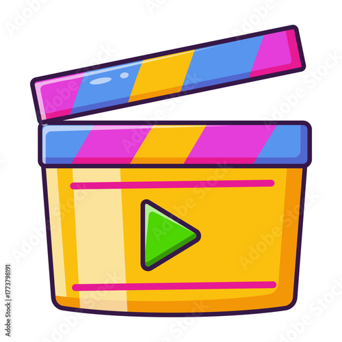 A flat style icon representing film media