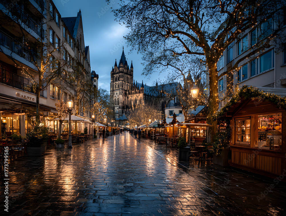 Fototapeta premium Weihnachtsmarkt in Köln, Deutschland