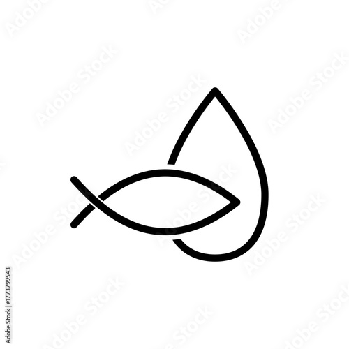 Fish collagen icon, fish oil icon isolated on white background