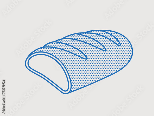 Hoagie rolls. Line art, minimalist style. Vector illustration. Bakery collection.