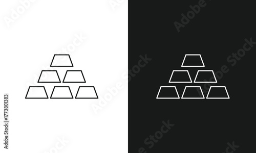 Gold Bar Stack and Bullion Icon for Banking, Financial Wealth, and Precious Metal Investment.