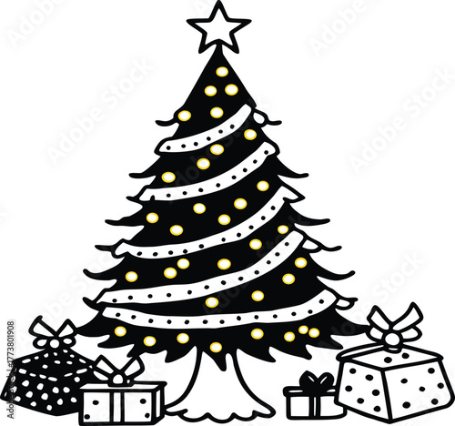 christmas tree with gifts