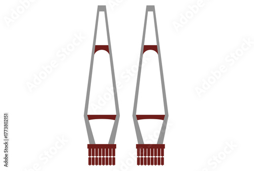 Schematic representation of two modern bridge pylons