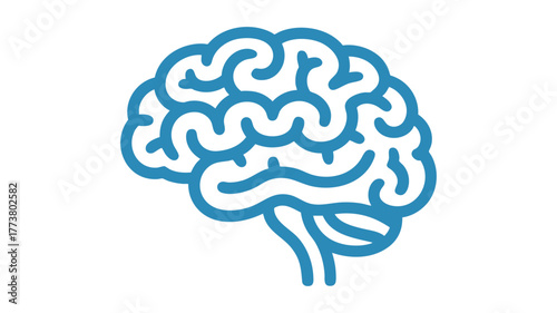 Stylized blue brain icon with gradient