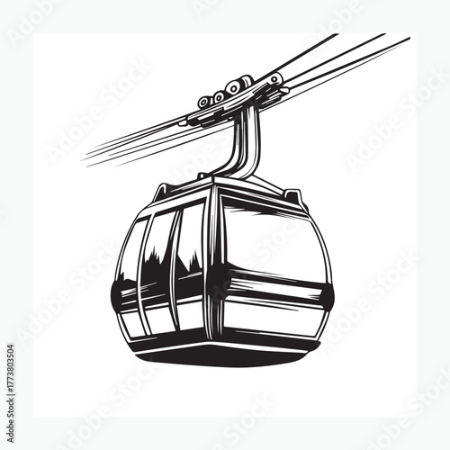 cable car illustration vector
