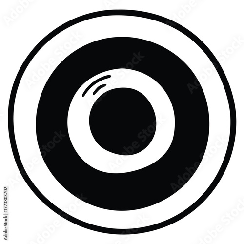 Hand-drawn doodle target on a white background.