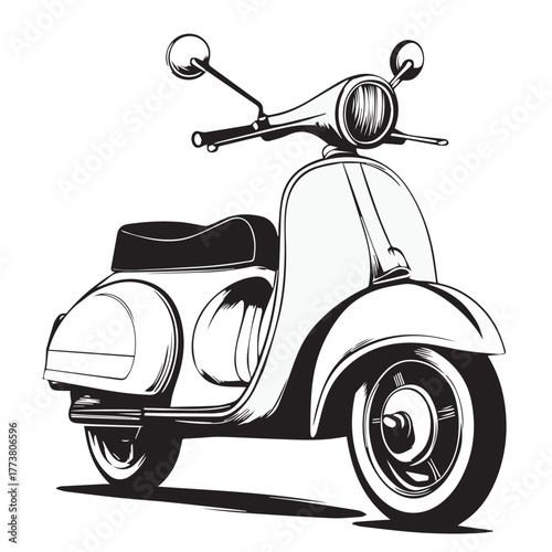 vintage scooter vector illustration