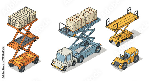 Isometric cargo handling equipment for industrial and warehouse logistics